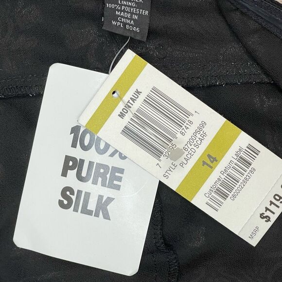 NWT INC Silk Halter Black White Cream Handkerchief Dress Size 14 Bohemian - Picture 6 of 8